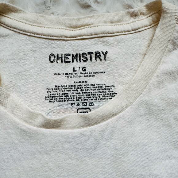 Chevy Camaro Panther Muscle Car Beige Cotton Tee Shirt by Chemistry Size Large - Picture 5 of 5